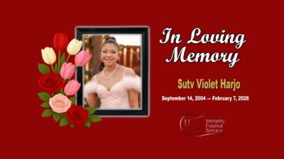 Sutv Violet Harjo September 14 2004 — February 7 2026