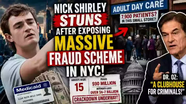 Nick Shirley investigates alleged Medicaid fraud in New York City as Dr. Mehmet Oz discusses suspected adult daycare fraud schemes involving senior care centers and federal healthcare investigations.