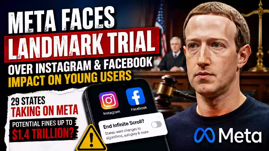 Meta faces landmark lawsuit over Instagram and Facebook as 29 U.S. states challenge social media practices and potential damages reach $1.4 trillion