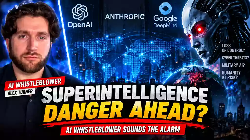 AI whistleblower Alex Turner warns about the risks of superintelligence, AI safety, loss of human control, cyber threats, and military artificial intelligence.