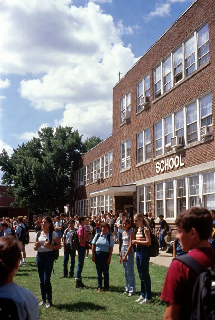 Students at a small town school in central Oklahoma preparing for the new academic year