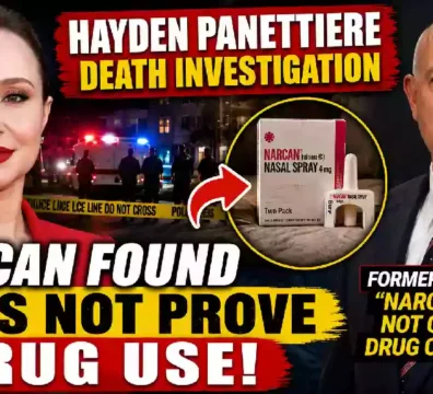 Hayden Panettiere death investigation thumbnail featuring actress Hayden Panettiere, Narcan nasal spray, and former DEA chief Derek Maltz