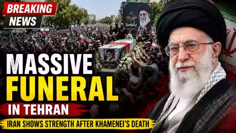 massive funeral in Tehran Iran shows strength after Khamenei death