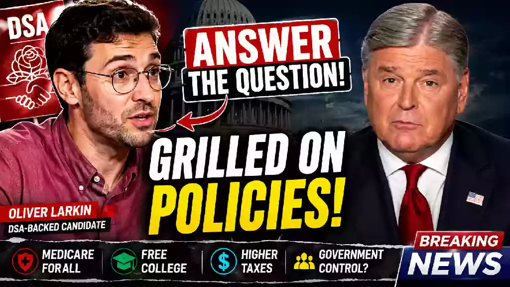 Oliver Larkin faces tough questions over taxes and progressive policies during a heated political interview