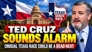 Ted Cruz warns about the close Texas Senate race as Republican turnout becomes crucial, featuring Cruz, the Texas Capitol, Texas flag, and Texas Senate race graphic.