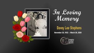 Davey Lee Stephens November 29 1932 — March 26 2026