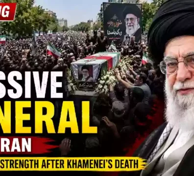 massive funeral in Tehran Iran shows strength after Khamenei death