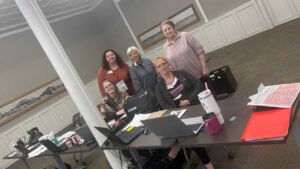 Pictured are volunteer certified tax preparers Amber, Morgan, Shirley, Jen, and Ingrid.