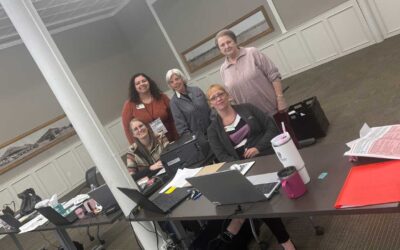 Pictured are volunteer certified tax preparers Amber, Morgan, Shirley, Jen, and Ingrid.