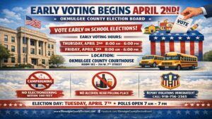 Early voting starts April 2nd in Okmulgee