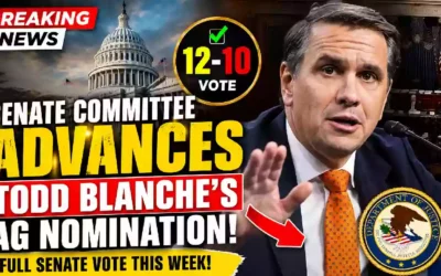 Todd Blanche testifies before the Senate Judiciary Committee during his Attorney General confirmation hearing as lawmakers advance his nomination to the full Senate for a confirmation vote.