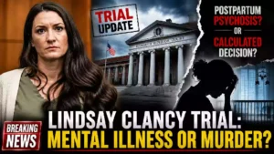 Lindsay Clancy trial thumbnail showing Lindsay Clancy, Plymouth Superior Court, and questions surrounding postpartum psychosis and criminal responsibility