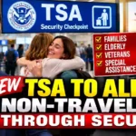 DHS Secretary Mark Wayne Mullen featured in a TSA airport security thumbnail about allowing non-travelers to pass through security and accompany loved ones to the gate