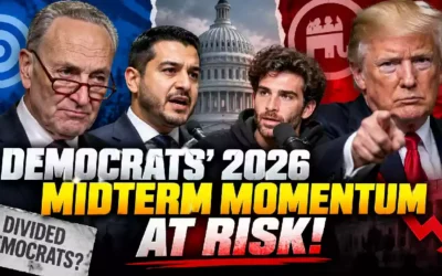 Democrats 2026 midterm momentum at risk as progressive divide raises concerns over key Senate races, featuring Donald Trump, Abdul El-Sayed and Democratic Party political figures