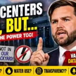JD Vance defends U.S. data center expansion as communities raise concerns about electricity bills, power grid demands, water use, and data center development.