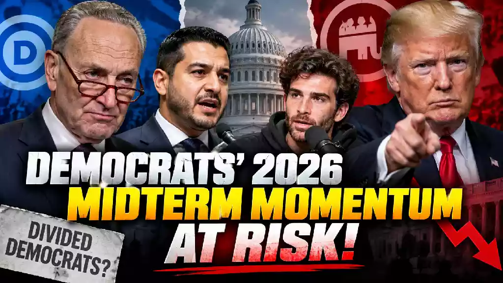 Democrats 2026 midterm momentum at risk as progressive divide raises concerns over key Senate races, featuring Donald Trump, Abdul El-Sayed and Democratic Party political figures