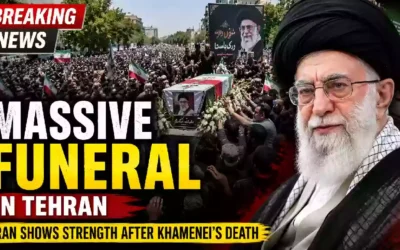 massive funeral in Tehran Iran shows strength after Khamenei death
