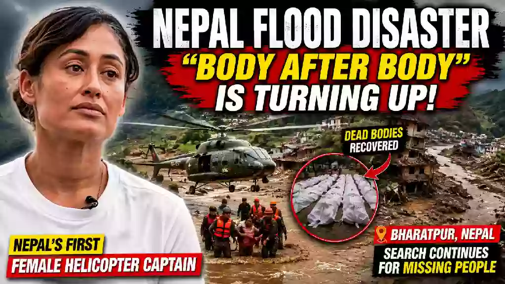 Priya Adhikari Nepal female helicopter rescue pilot discussing flood disaster and rescue missions