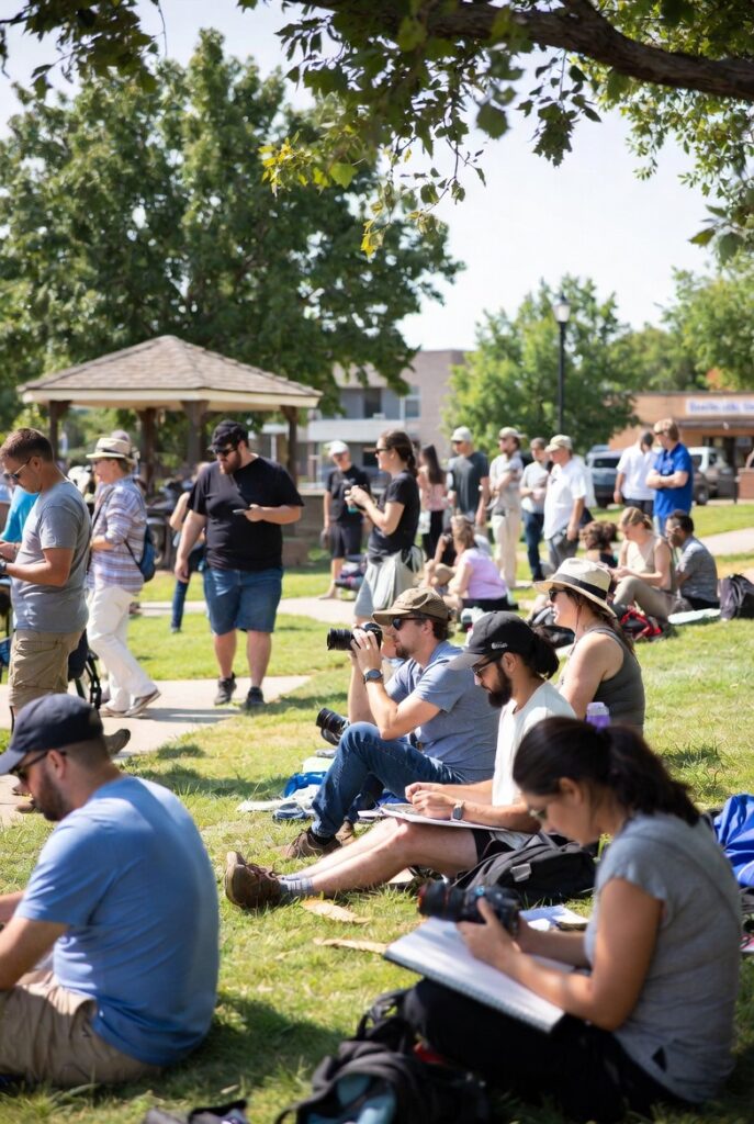 Community arts or recreation event in a Bartlesville Oklahoma park