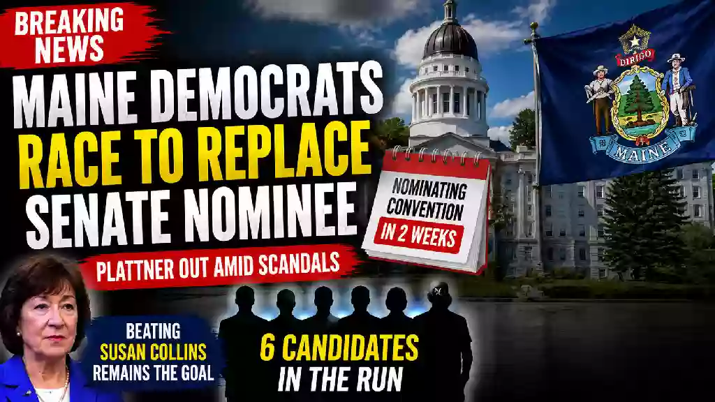 Maine Democrats race to replace Senate nominee after Graham Plattner withdraws as Senator Susan Collins remains the Republican incumbent in the closely watched 2026 Maine Senate election.