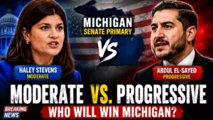 Haley Stevens and Abdul El-Sayed face off in the Michigan Democratic Senate primary, highlighting the ideological battle between moderate and progressive Democrats ahead of the 2026 election.