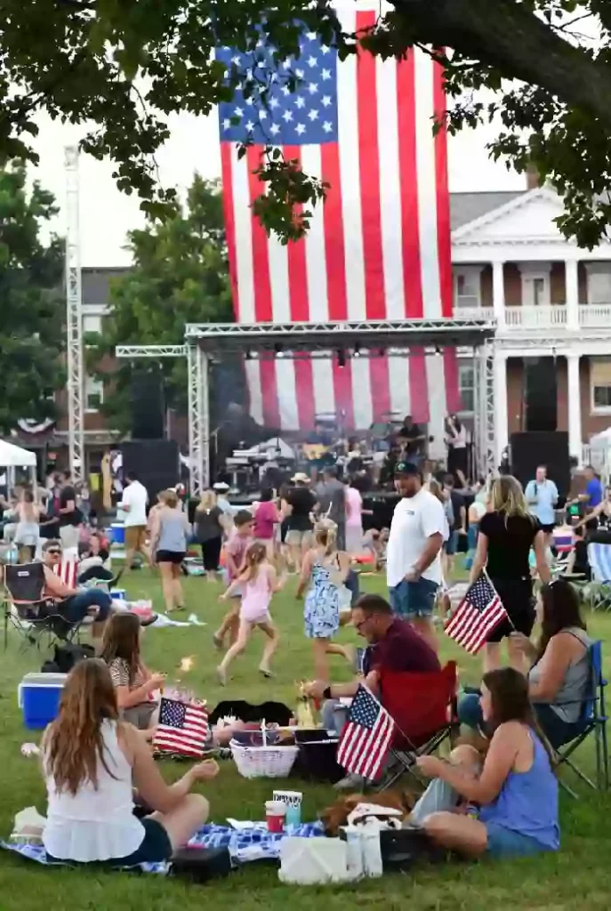 Families enjoying July 4th celebration in Ardmore Oklahoma