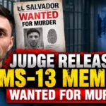 California judge releases alleged MS-13 member reportedly wanted in El Salvador murder case, with ICE officer and wanted poster shown in dramatic immigration news graphic