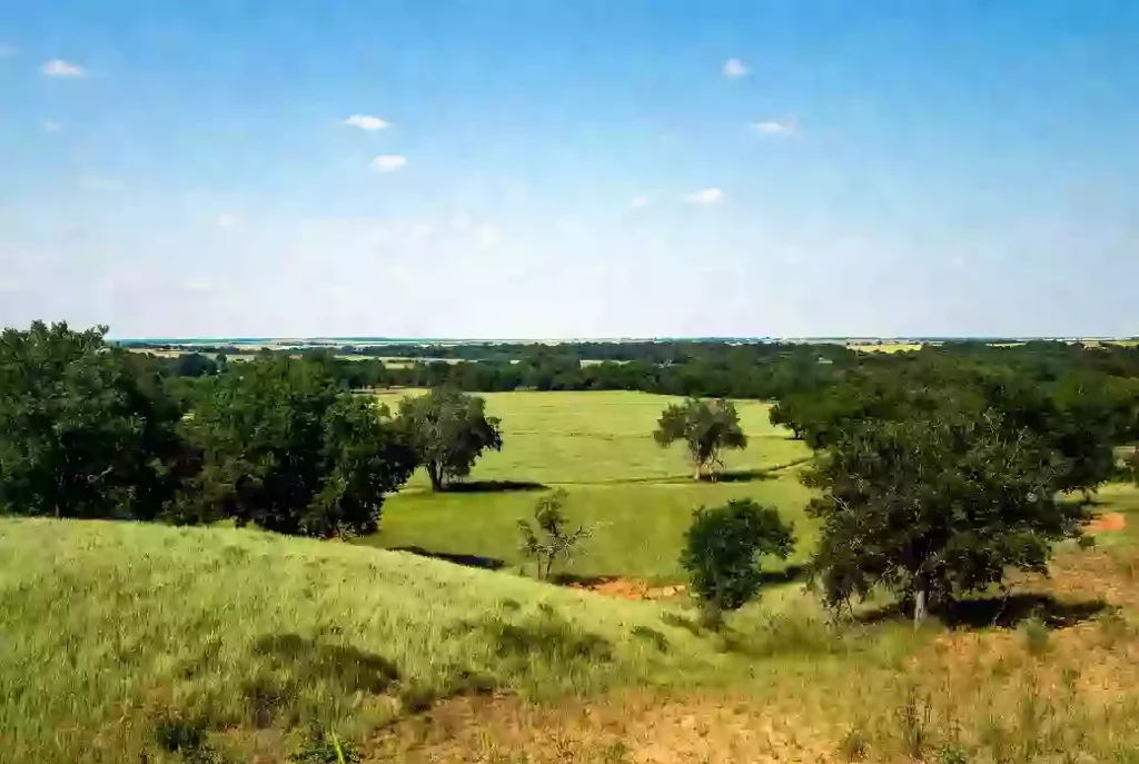 Open green outdoor space and rural parkland in Custer County Oklahoma