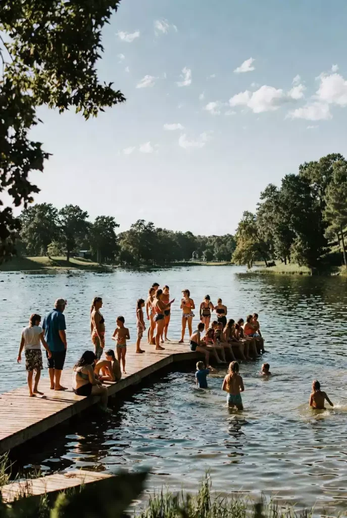 Families enjoying lake recreation and water activities in Sequoyah County Oklahoma