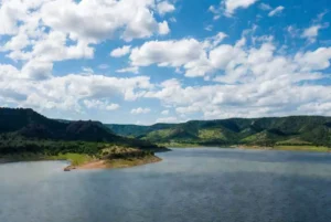 Lake Tenkiller or Robert S. Kerr view in Sequoyah County Oklahoma on a sunny day