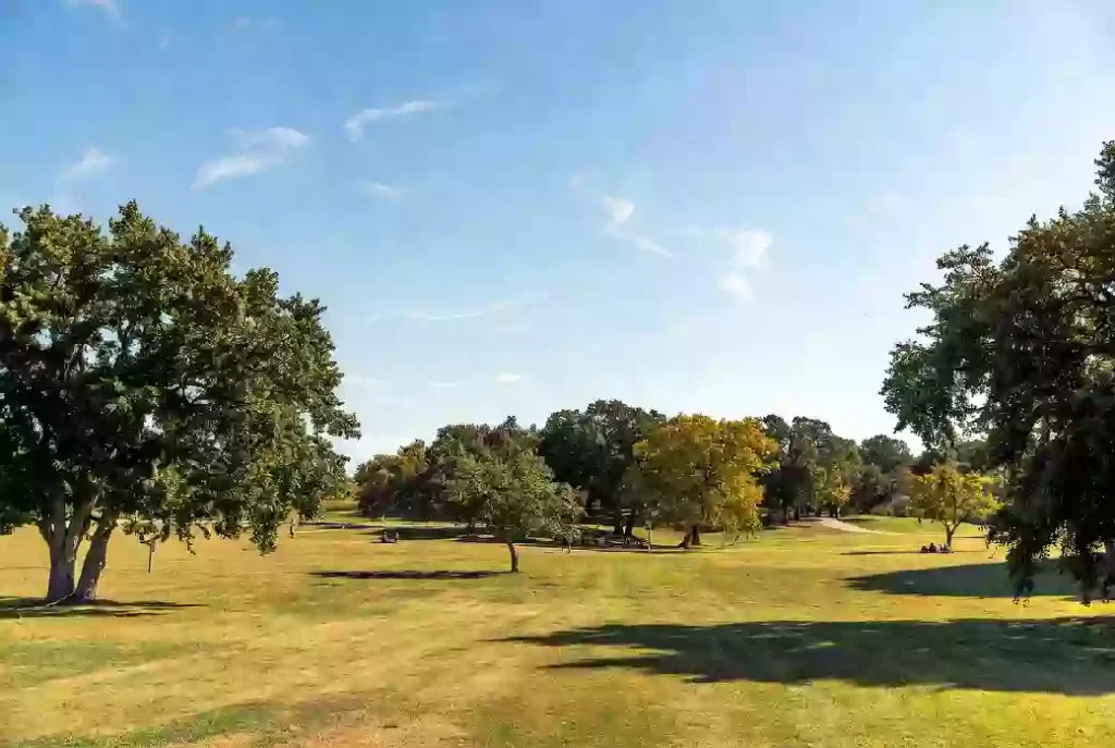 Public park with green open space in Seminole County Oklahoma