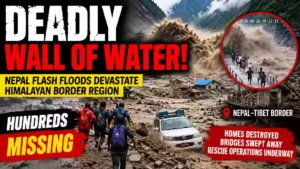 Nepal flash floods devastate Himalayan border region as a massive wall of water, mud and debris sweeps through villages, with hundreds reported missing and rescue operations underway near the Nepal-Tibet border.