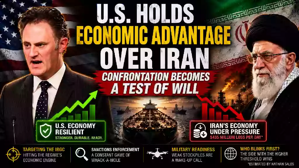 Nathan Sales discusses U.S. economic pressure on Iran as sanctions, Strait of Hormuz tensions, and military readiness shape the growing U.S.-Iran confrontation.