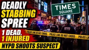 Times Square stabbing attack leaves one dead and one injured as NYPD officers respond to a deadly incident in Midtown Manhattan