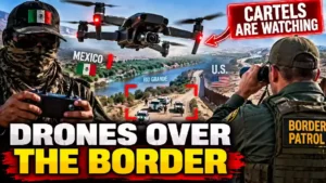 Cartel drones surveilling the U.S.-Mexico border as Border Patrol monitors activity near the Rio Grande