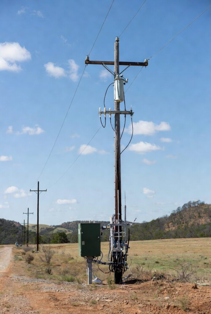 Vertical photo of rural broadband and fiber infrastructure supporting connectivity in McCurtain County Oklahoma