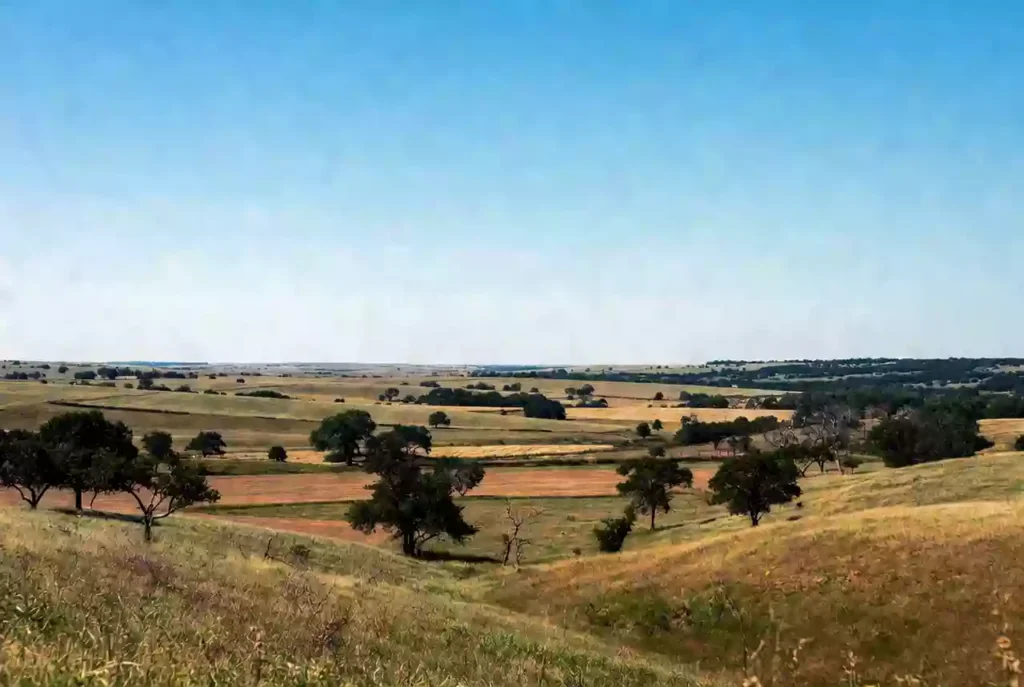 Vertical view of modern energy storage and utility infrastructure supporting growth in Bryan County Oklahoma