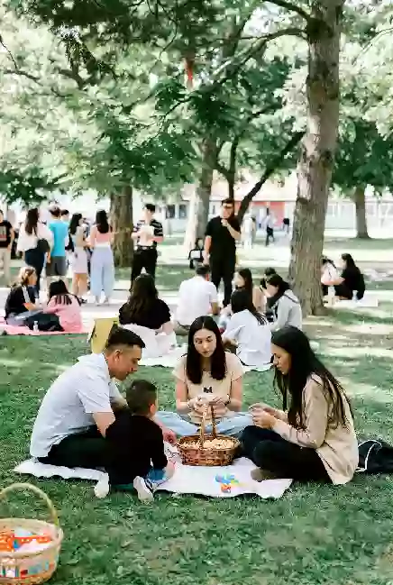 Families at a free outdoor community event or park gathering in Bryan County Oklahoma