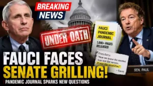 Dr. Anthony Fauci and Senator Rand Paul featured in a breaking news thumbnail ahead of a Senate Homeland Security Committee hearing, highlighting renewed scrutiny over Fauci's pandemic-era journal, COVID-19 response, and testimony under oath.