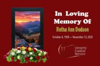 Retha Ann Dodson October 4, 1958 — November 12, 2025
