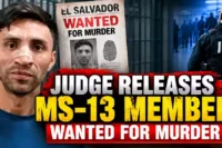 California judge releases alleged MS-13 member reportedly wanted in El Salvador murder case, with ICE officer and wanted poster shown in dramatic immigration news graphic