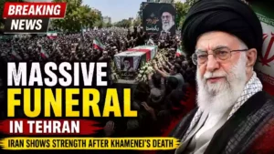massive funeral in Tehran Iran shows strength after Khamenei death